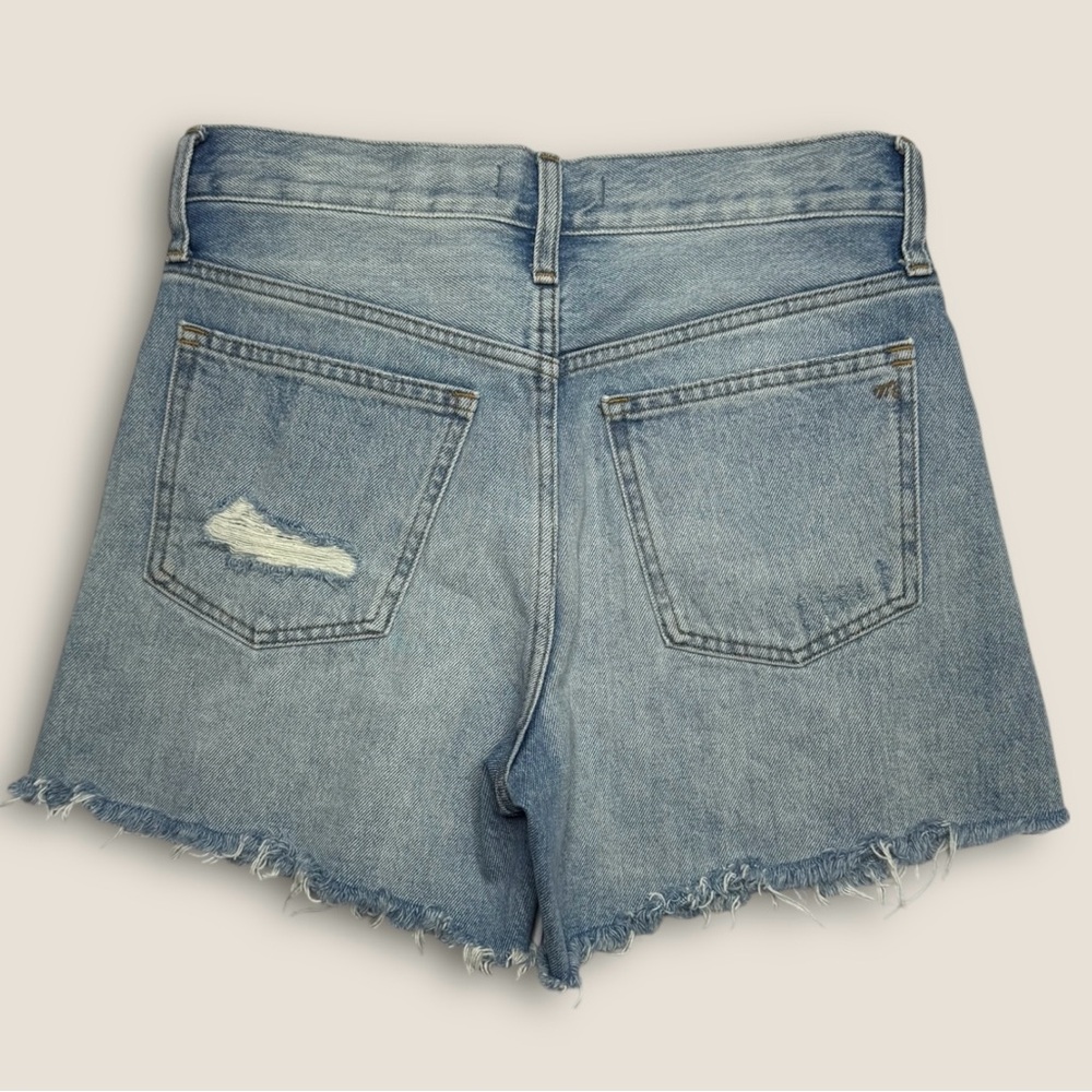 Madewell 4.5 inch relaxed fit raw hem distressed jean shorts size 25 - Picture 10 of 10